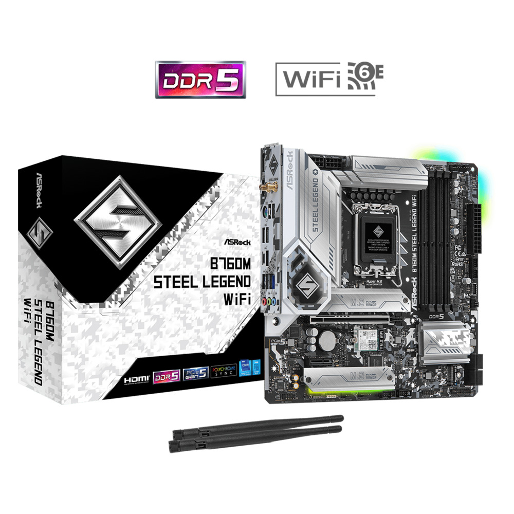 1704810619 ASRock B760M Steel Legend WiFi - DDR5 - Afbeelding 1