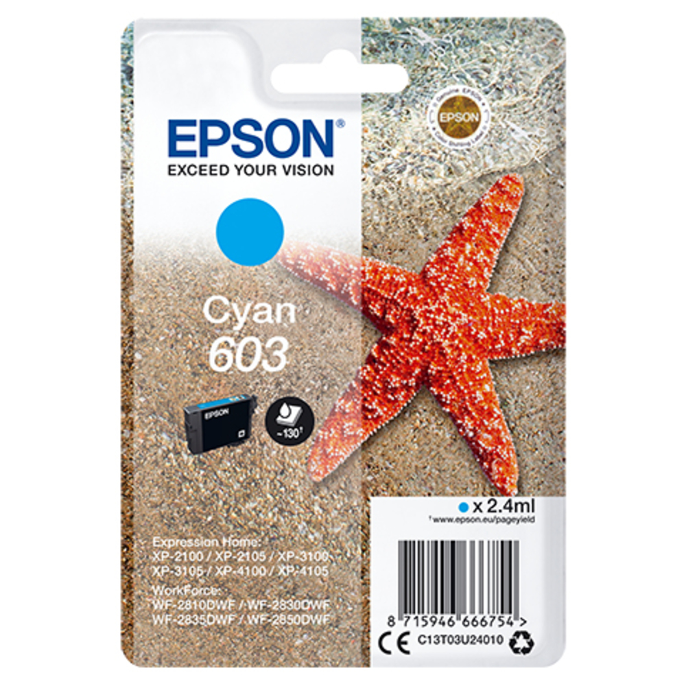 58764_1 Epson 603 Cyaan 2,4ml - Afbeelding 1
