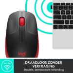 Logitech M190 Draadloze Muis Zwart/Rood - Afbeelding 4