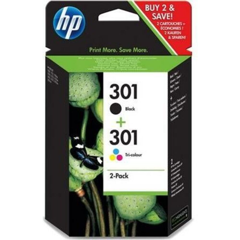 52446_hp-301-n9j72ae-inktcartridge-zwart-3-kleuren-multipack HP 301 Combipack 6ml - Afbeelding 1
