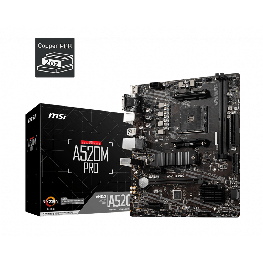61268_5 MSI A520M PRO - DDR4 - Afbeelding 1