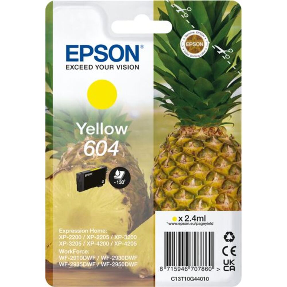 64661_epson-604-c13t10g44010-inktcartridge-geel Epson 604 Geel 2,4ml - Afbeelding 1