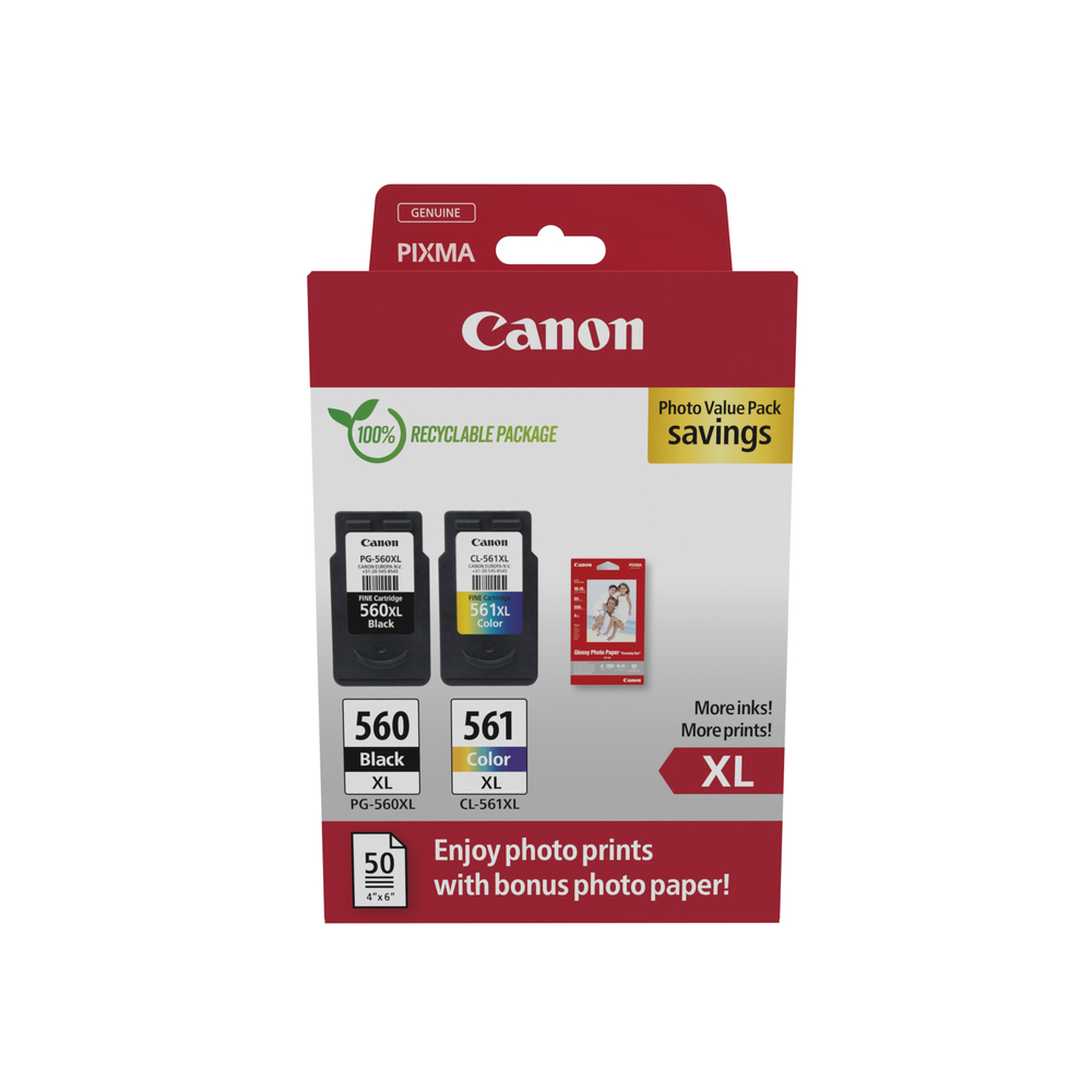 66138_1 Canon PG-560XL/CL-561XL Combipack 26,5ml - Afbeelding 1