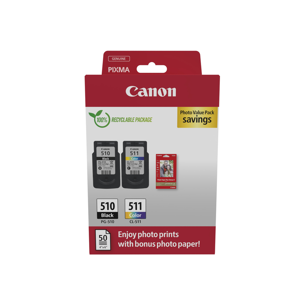 67400_1 Canon PG-510/CL-511 Combipack 18,0ml - Afbeelding 1