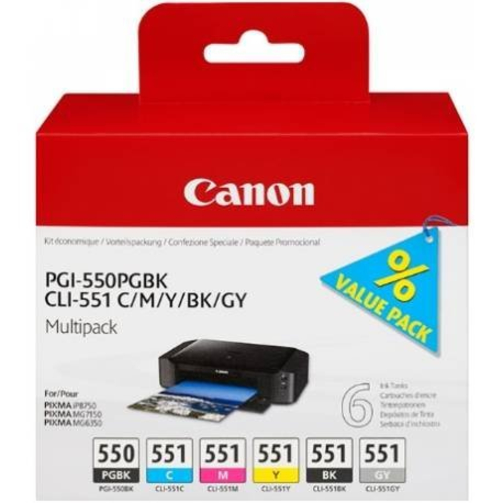 54373_1 Canon PGI-550/CLI-551 Combipack 50,0ml - Afbeelding 1
