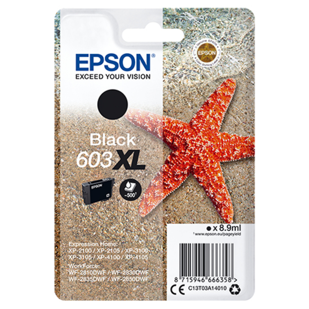 58768_1 Epson 603XL Zwart 8,9ml - Afbeelding 1
