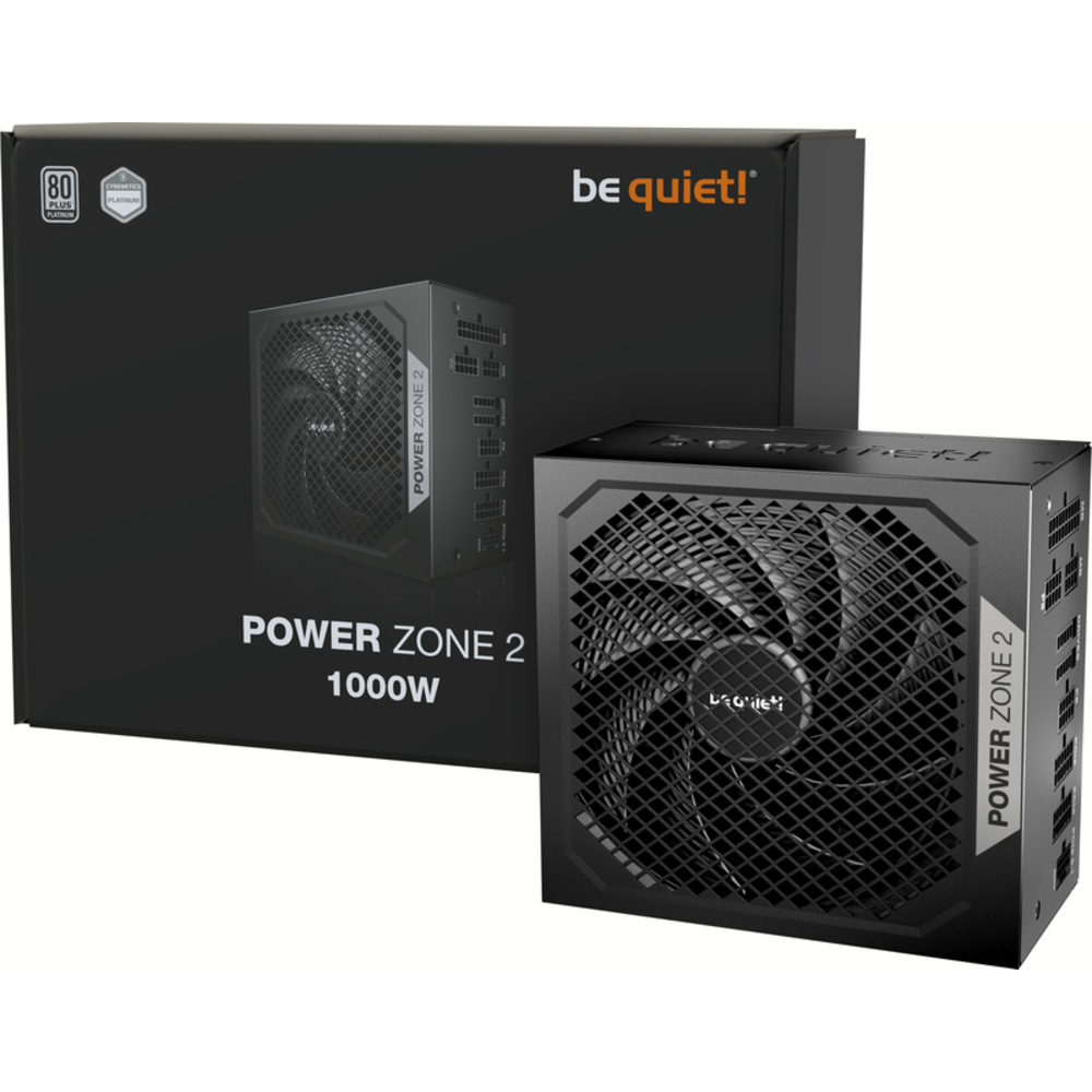 WB-25913_7_be-quiet-Power-Zone-2-1000W-PSU-PC-voeding be quiet! be quiet! Power Zone 2 1000W, ATX3.1 PCIe5.1, 80+ Cybernetics Platinum, 1x 12VHPWR (600W) Angled, Semi-Passive Cooling, 3xPCI-Ex(6+2), 7xSATA, 1xPATA, Full Cable Management, Single Rail, 140mm Pure Wings 3 - Afbeelding 1