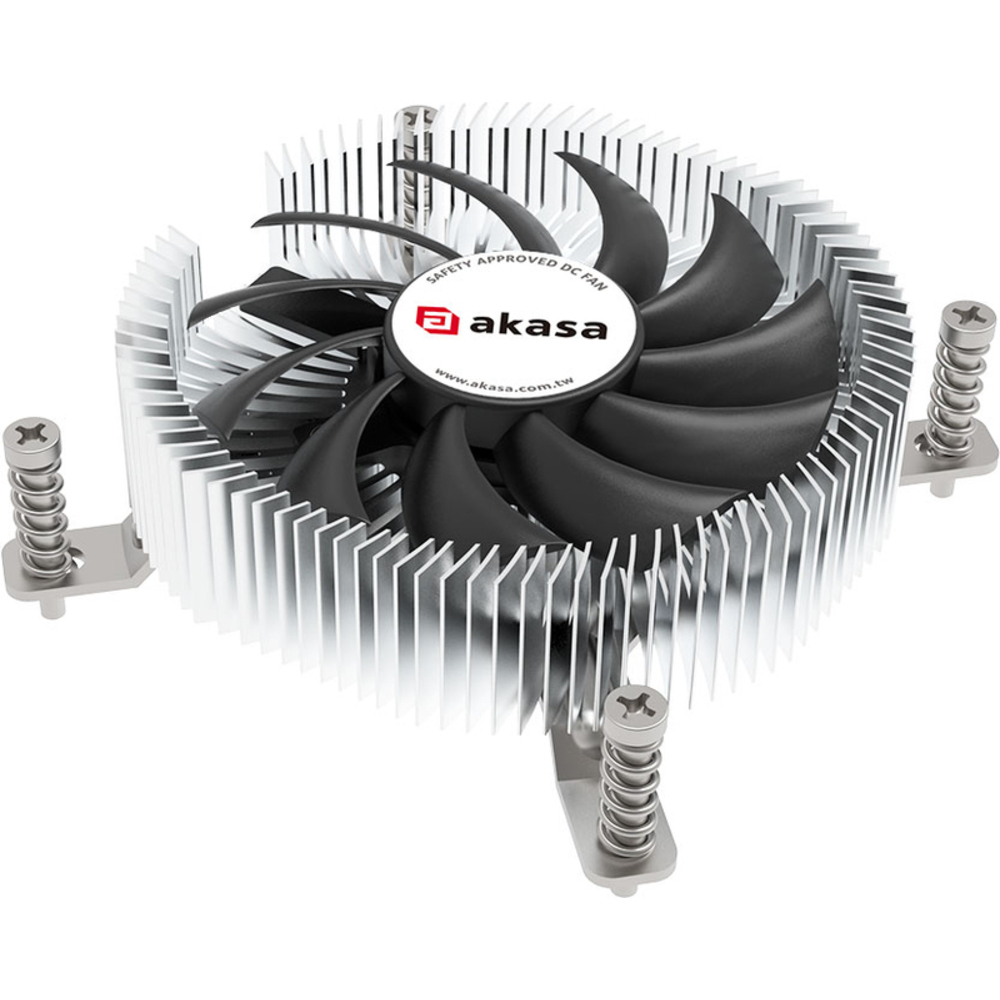 WB-24310_1_Akasa-AK-CC6610EP01-koelsysteem-voor-computers-Processor-Luchtkoeler-7-5-cm-Zwart-Zilver-1-stuk-s- Akasa AK-CC6610EP01 Mini ITX cooler - Afbeelding 1